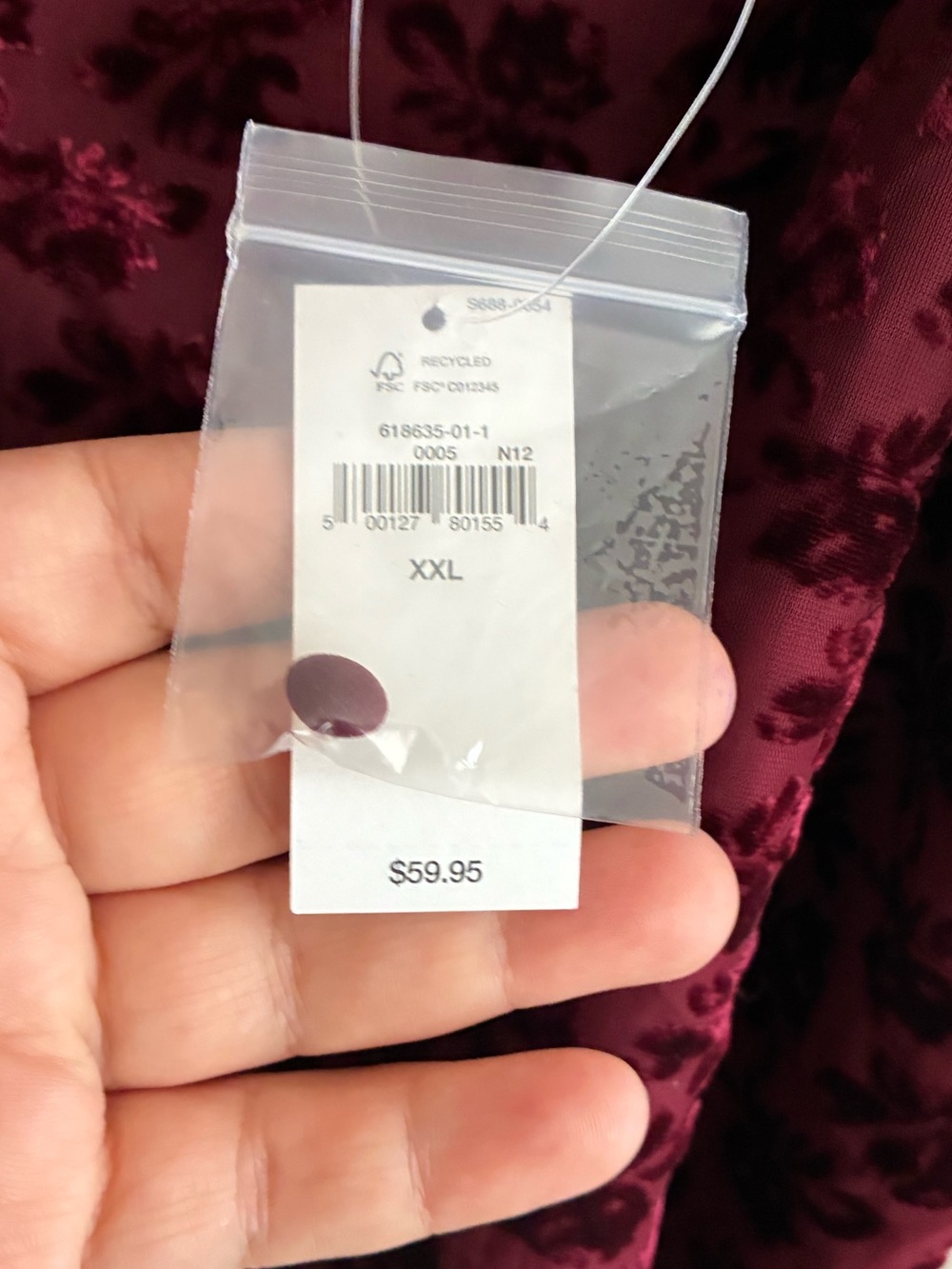 🆕GAP Burnout Velvet Crop Cami Burgundy Floral Spaghetti Strap Top XXL🆕 - Picture 16 of 16